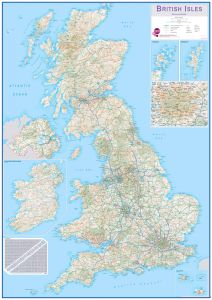 Medium British Isles Routeplanning Map (Magnetic board and frame)