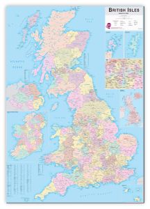 Large British Isles Administrative Map (Canvas)