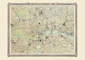 Vintage London Map from the Royal Atlas 1898
