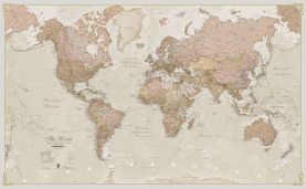 Medium Antique World Map (Magnetic board and frame)