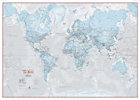 The World Is Art - Wall Map Aqua