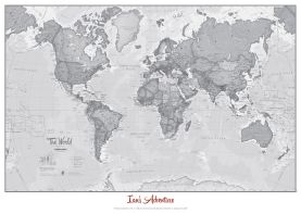 The World Is Art - Wall Map Grey