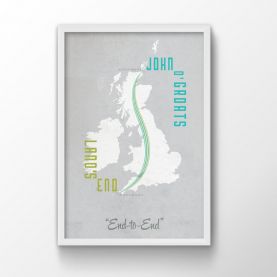 A4 Land's End To John O'Groats Map Print (Silk Art Paper)