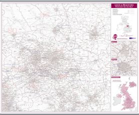 Leeds and Bradford Postcode Sector Map (Hanging bars)