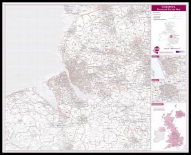 Liverpool Postcode Sector Map (Pinboard & framed - Black)