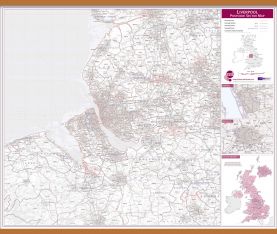 Liverpool Postcode Sector Map (Wooden hanging bars)