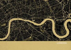 A4 London City Street Map Print Straw (Matt Art Paper)