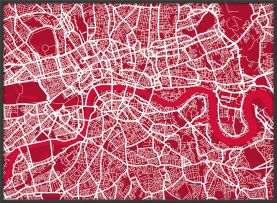 Large London Street Art Map (Canvas Floater Frame - Black)