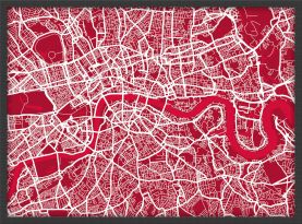 Medium London Street Art Map (Wood Frame - Black)