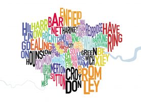 London UK Text Map