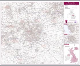 Manchester Postcode Sector Map (Hanging bars)