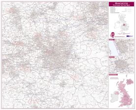 Manchester Postcode Sector Map (Laminated)