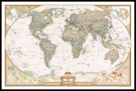 National Geographic World Executive Map (Pinboard & framed - Black)