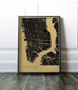 New York City Street Map Print Straw