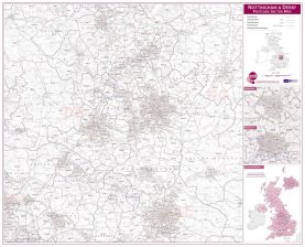 Nottingham and Derby Postcode Sector Map (Raster digital)
