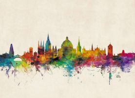 Large Oxford City Skyline (Rolled Canvas - No Frame)