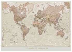 Large Personalised Antique World Map (Pinboard & wood frame - White)