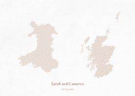 Personalised Country Name Text Map Print - Burnt Orange