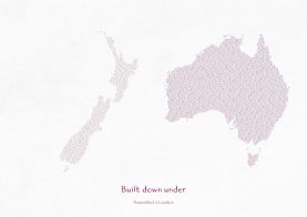 A3 Personalised Country Name Text Map Print - Plum (Matt Art Paper)
