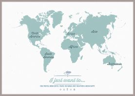 Huge Personalised Travel Map of the World - Rustic (Magnetic board mounted and framed - Brushed Aluminium Colour)
