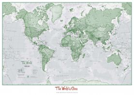 Personalised World Is Art - Wall Map Green