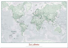 Large Personalised World Is Art - Wall Map Rustic (Pinboard)