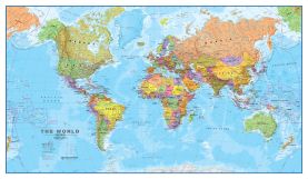 Small World Wall Map Political (Paper with front sheet lamination)