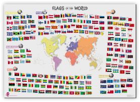 Primary Flags of the World poster (Canvas)