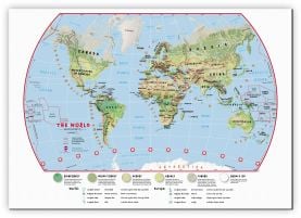Small Primary World Wall Map Environmental (Canvas)