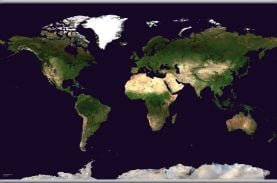 Large Satellite Map of the World (Hanging bars)