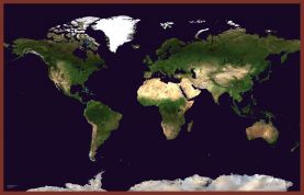 Large Satellite Map of the World (Pinboard & framed - Dark Oak)
