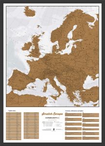 Scratch Europe Print (Pinboard & wood frame - Black)