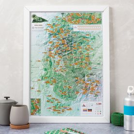 Scratch Off Peak District Rock Climbs Print (Pinboard & wood frame - White)