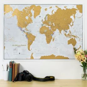 Scratch the World® - German Language (Pinboard & wood frame - Black)