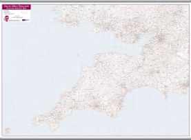 South West England Postcode District Map (Hanging bars)