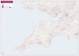 South West England Postcode District Map (Paper)