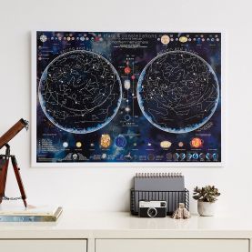 Stars and Constellations Glow Map (Silk Art Paper)