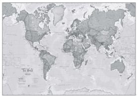 The World Is Art - Wall Map Grey
