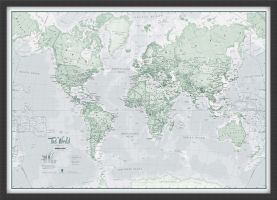 Small The World Is Art - Wall Map Rustic (Wood Frame - Black)