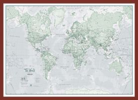 Small The World Is Art - Wall Map Rustic (Pinboard & framed - Dark Oak)