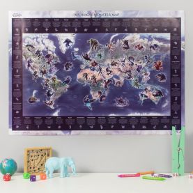 Mythical Monster Glow in the Dark World Map