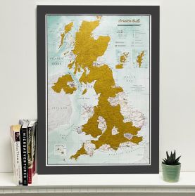 Scratch United Kingdom Print (Pinboard mounted with Wood Frame - Black)