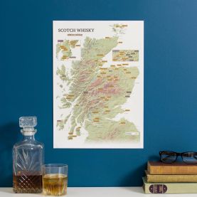 Scratch Off Scotland Whisky Distilleries Print (Silk Art Paper)