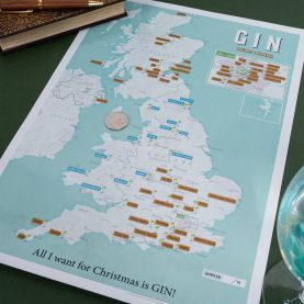 Scratch Off UK Gin Distilleries Print (Silk Art Paper)