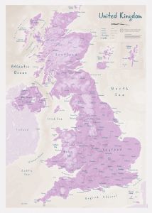 UK as Art Map - Thistle (Matt Art Paper)