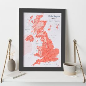 UK as Art Map - Gravlax (Wood Frame - Black)