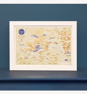 English Heritage Scratch Off London's Blue Plaques Print (Pinboard & wood frame - White)