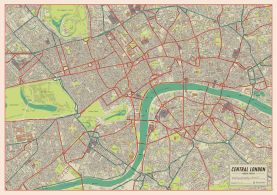 Vintage Map of London Poster