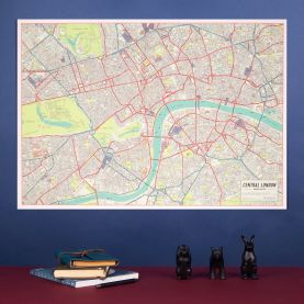 Large Vintage Map of London Poster (Laminated)