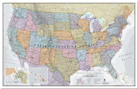 Large USA Classic Wall Map (Pinboard)